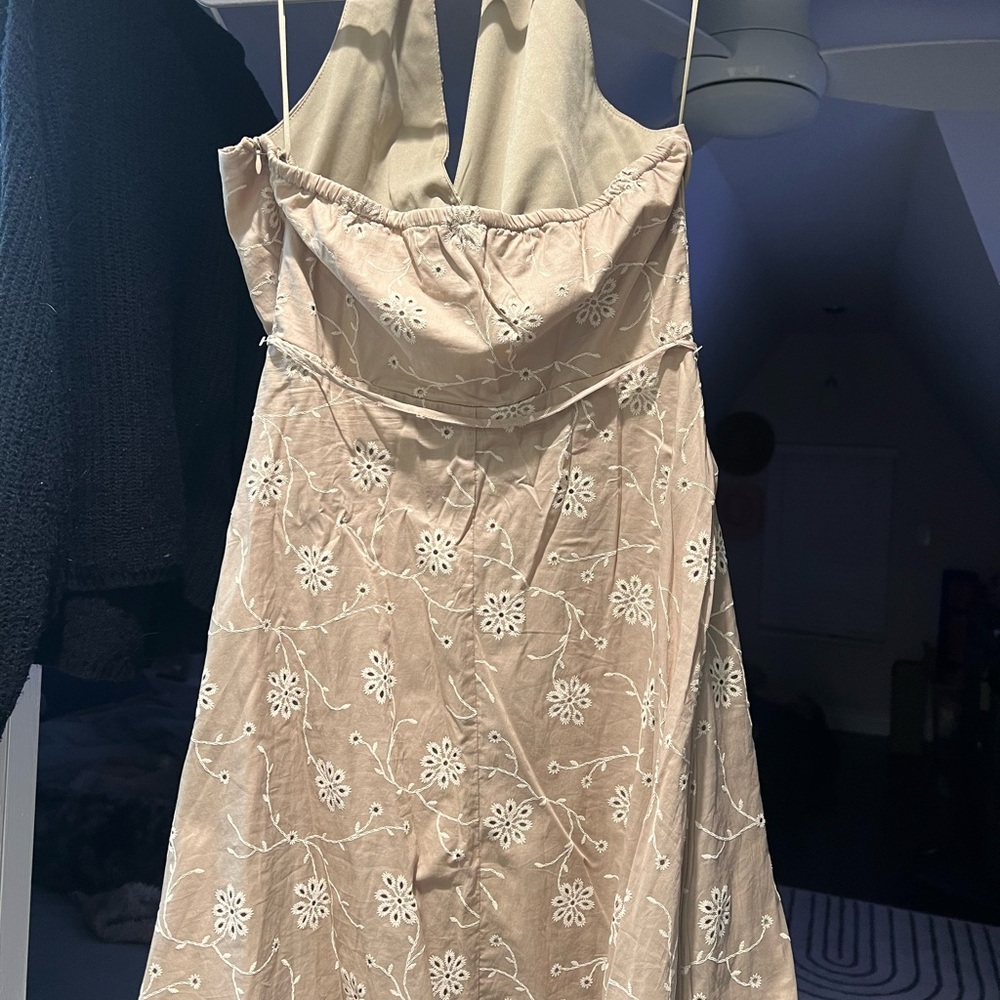Joie Beige Floral Backless Dress - Picture 3 of 4